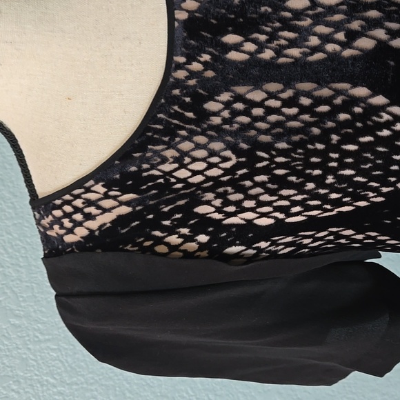 REBECCA TAYLOR Velvet Burnout Silk Snake Print Short Sleeve Top Blouse Sz 10 - Picture 4 of 16